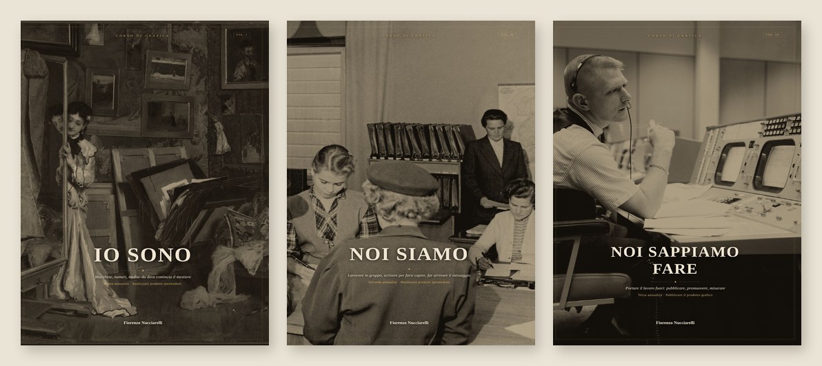 Le copertine dei tre volumi